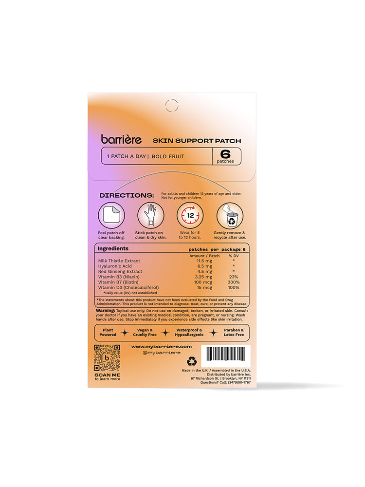 BARRIÈRE - Skin Support Patch Fruits | 1 Folienbogen mit 6 Stickern